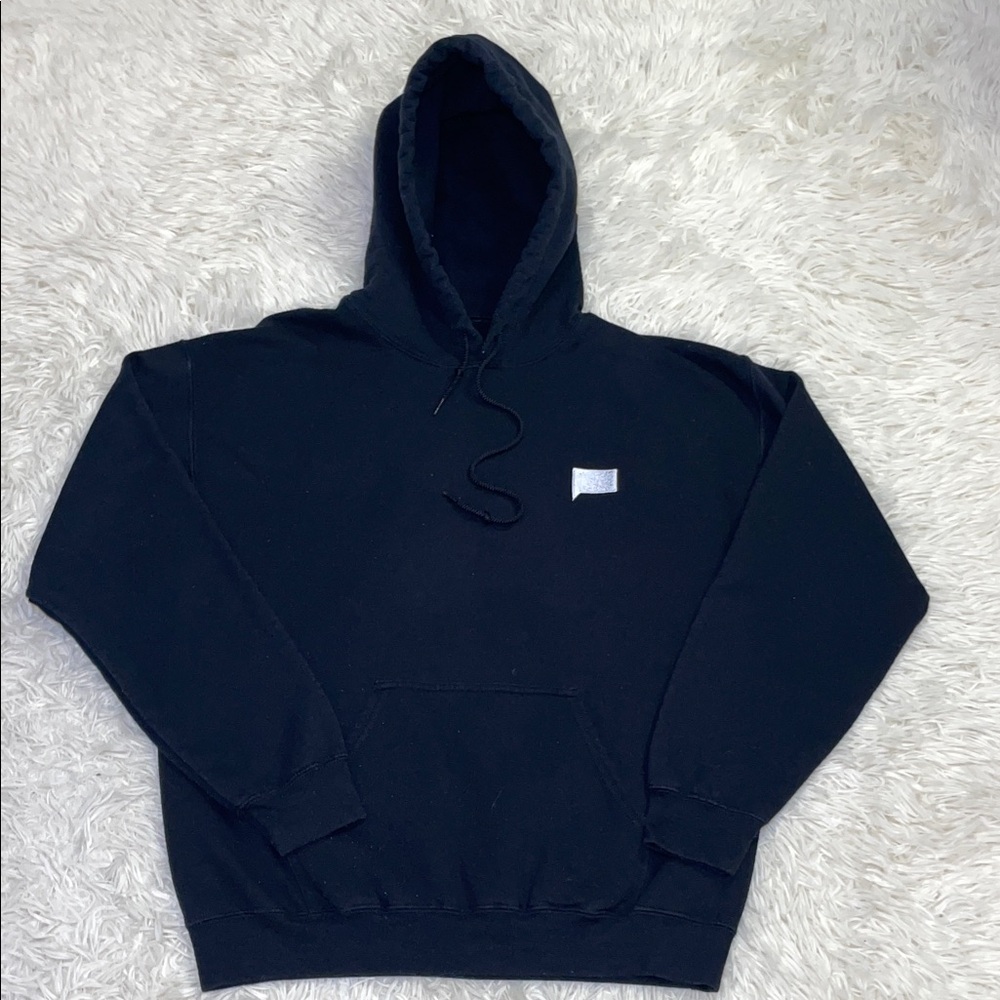 Gildan Classic “YOU CAN LEAVE” Black Hoodie Mens Size MEDIUM